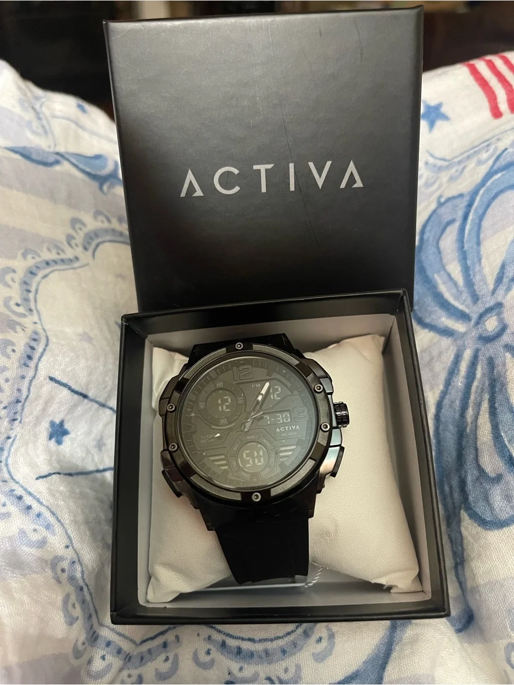Activa Men's Black Analog-Digital Sport Watch